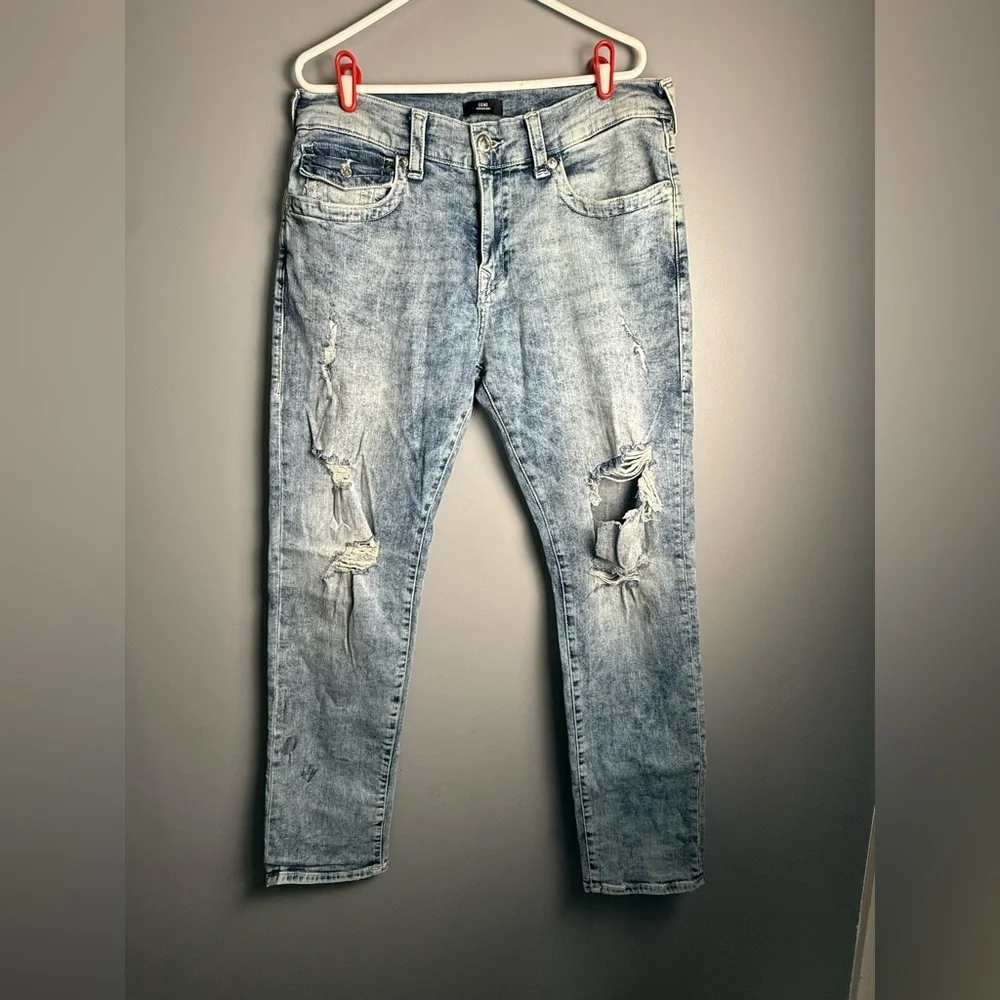 True Religion Distressed Geno Relaxed Slim Jeans Mens Sz 34